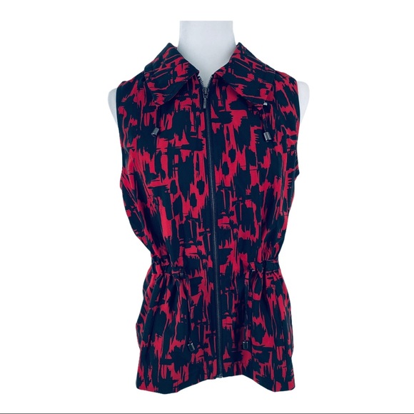 Weekends by Chico Full ZIP Vest Red Black Size 1 - Picture 2 of 7